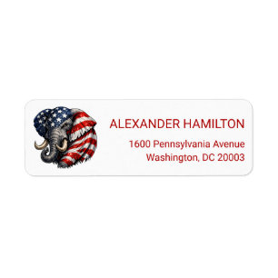 Americana Elephant Flag Return Address Label