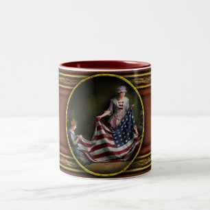 Americana - Flag - Birth of the American Flag 1915 Two-Tone Coffee Mug