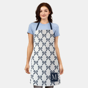 Americana Folk Art Navy Bow Quilt Pattern Apron