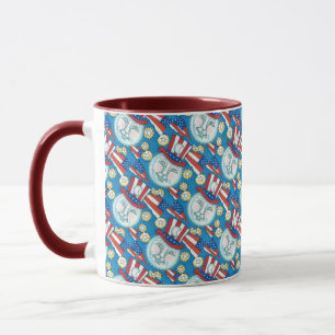 AMERICANA FOLK ART PATRIOTIC MAN IN THE MOON MUG
