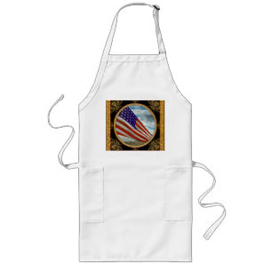 Americana - Fort Hood TX - Unfolding the flag 1944 Long Apron