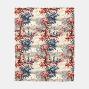 Americana Garden Toile Fleece Blanket