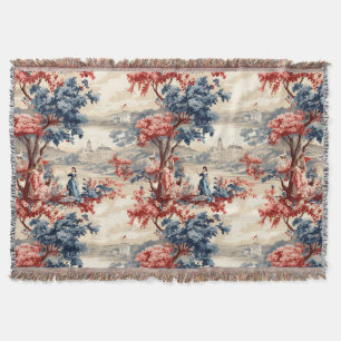 Americana Garden Toile Throw Blanket