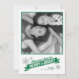 Americana Green Marquee Holiday Photo Card