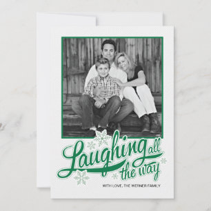 Americana Green Snowflake Holiday Photo Card