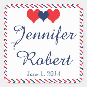 Americana Hearts Wedding Envelope Seal