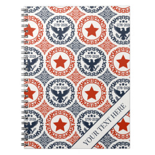 Americana Heritage Eagle Medallion -Navy Red Cream Notebook