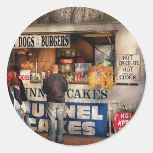 Americana - Hot dogs & Funnel cakes Classic Round Sticker