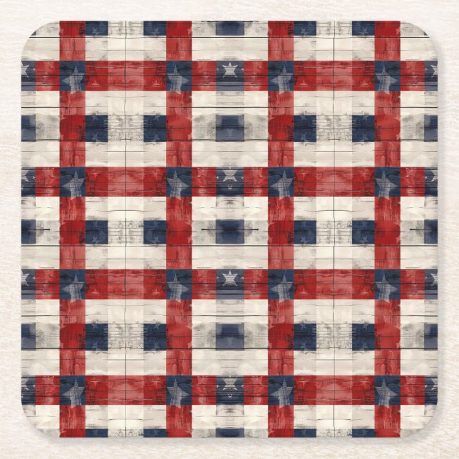 Americana Lattice Paper Coasters (Front)