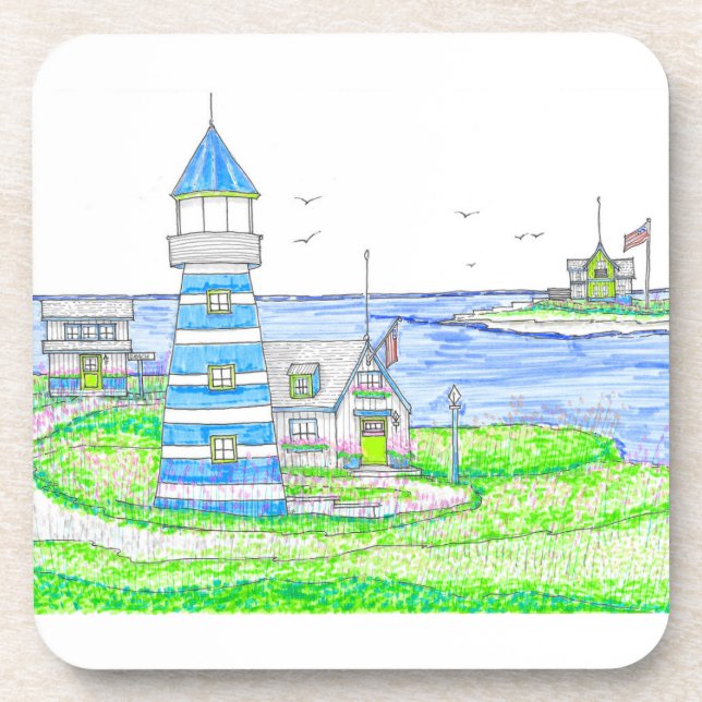 Americana Lighthouse Coasters (Front)