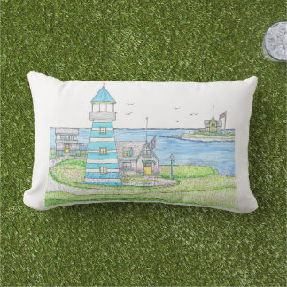 Americana Lighthouse Lumbar Pillow