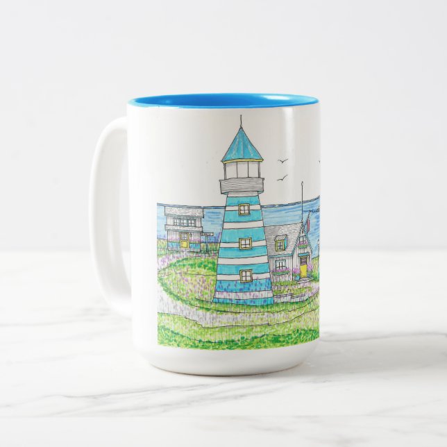 Americana Lighthouse Mug (Front Left)
