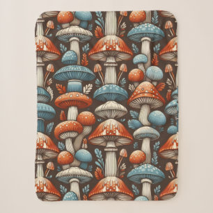 Americana Mushrooms Sherpa Blanket