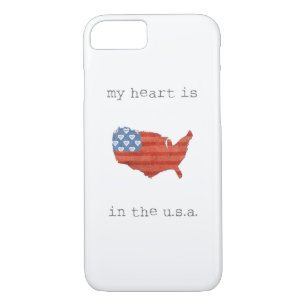 Americana   My Heart Is In The USA Map iPhone 8/7 Case
