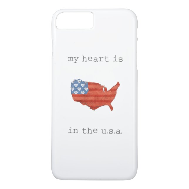 Americana | My Heart Is In The USA Map Case-Mate iPhone Case (Back)