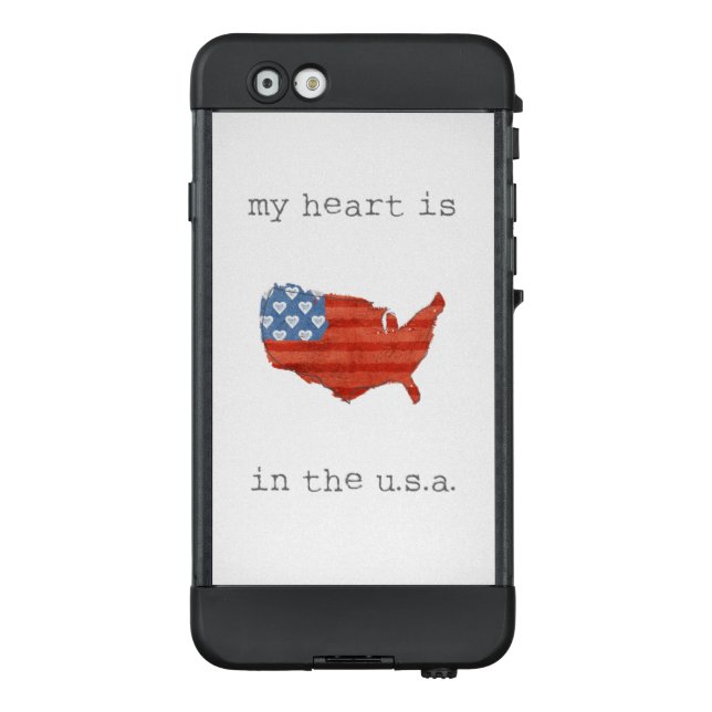 Americana | My Heart Is In The USA Map LifeProof iPhone Case (Back)