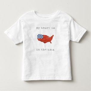 Americana   My Heart Is In The USA Map Toddler T-Shirt