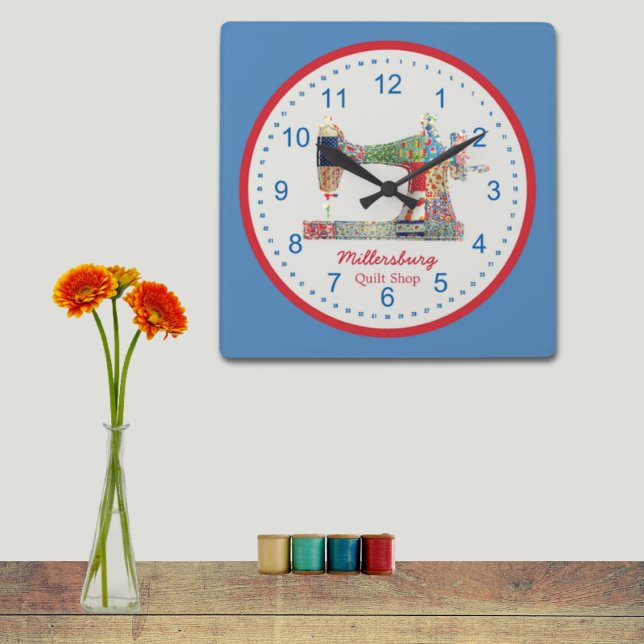 Americana Patchwork Sewing Machine Wall Clock (Creator Uploaded)