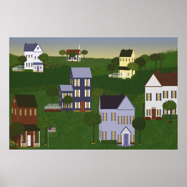 Americana Primitive Landscape Poster (Front)