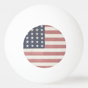 Americana Red White and Blue Vintage Flag Ping Pong Ball