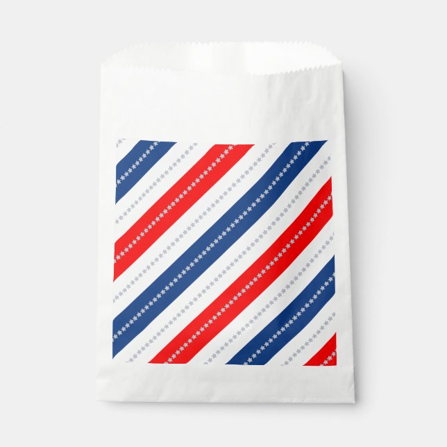 Americana Red White Blue Stars & Stripes Favour Bag (Front)