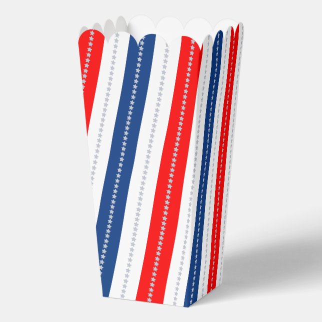 Americana Red White Blue Stars & Stripes Favour Box (Back)