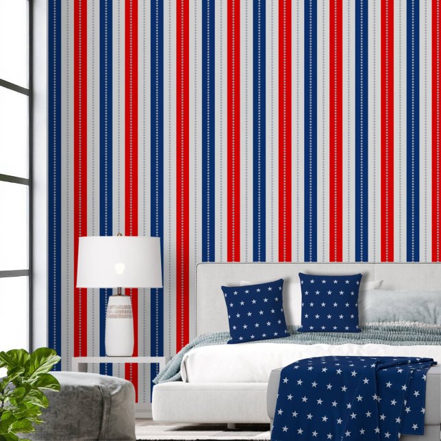 Americana Red White Blue Three Inch Stars Stripes Wallpaper (Creator Uploaded)