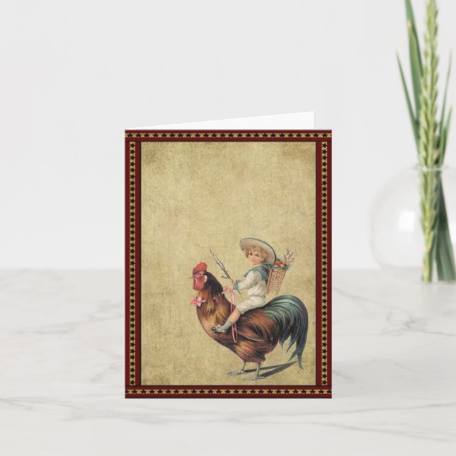 Americana Rooster- Prim Lil Note Cards (Front)