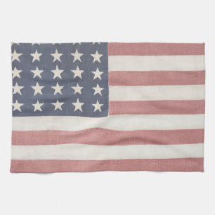 Americana Rustic American Flag Tea Towel