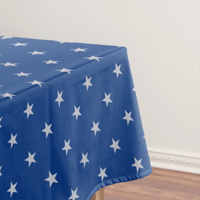 Americana Spangled Stars on Light Navy Blue  Tablecloth (In Situ)