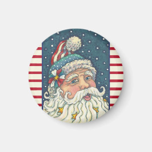 AMERICANA ST. NICK PATRIOTIC CHRISTMAS MAGNET