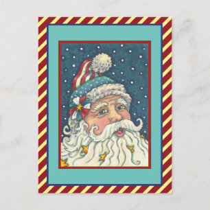 AMERICANA ST. NICK, PATRIOTIC SANTA CHRISTMAS POSTCARD