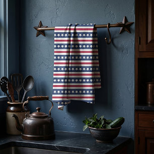 Americana stars and stripes  tea towel