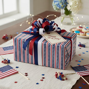 Americana stars and stripes  wrapping paper