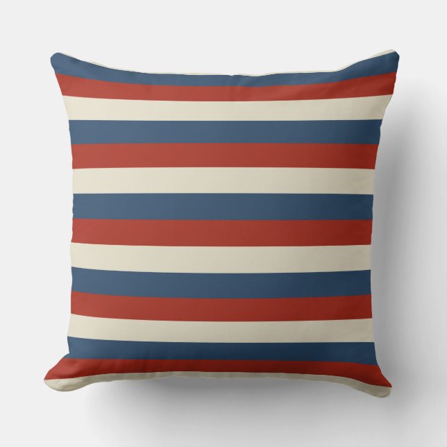 Americana Stripes – Classic Throw Pillow (Front)