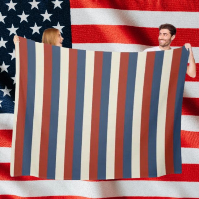 Americana Stripes – Cosy Fleece Blanket (Creator Uploaded)