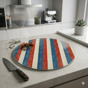 Americana Stripes – Decorative Glass Cutting Board