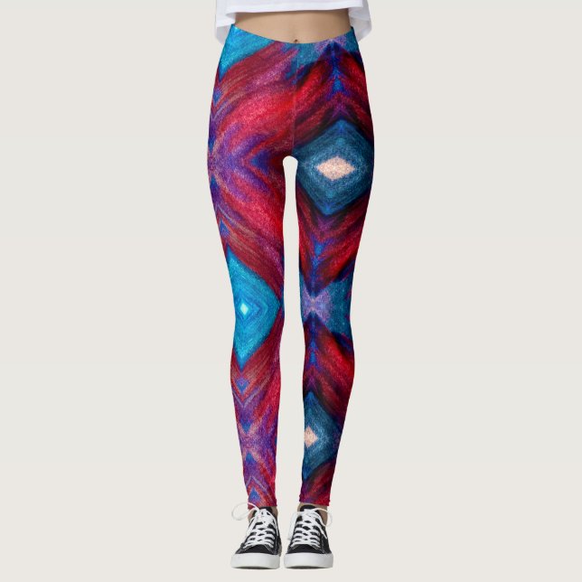 Americana Watercolor Art Leggings (Front)