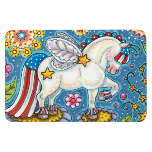 AMERICANA WHIMSYNICKER PATRIOTIC PONY Cute Fantasy Magnet