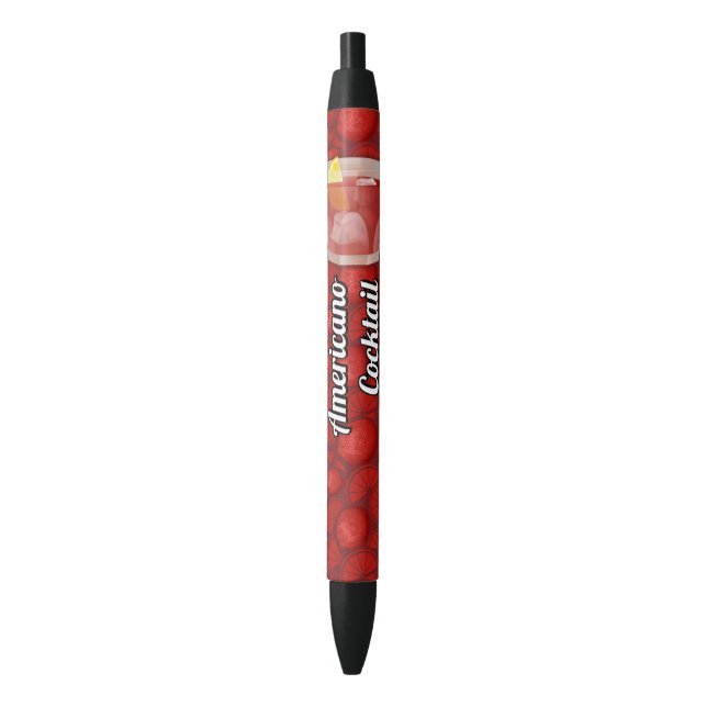Americano cocktail black ink pen (Front Vertical)