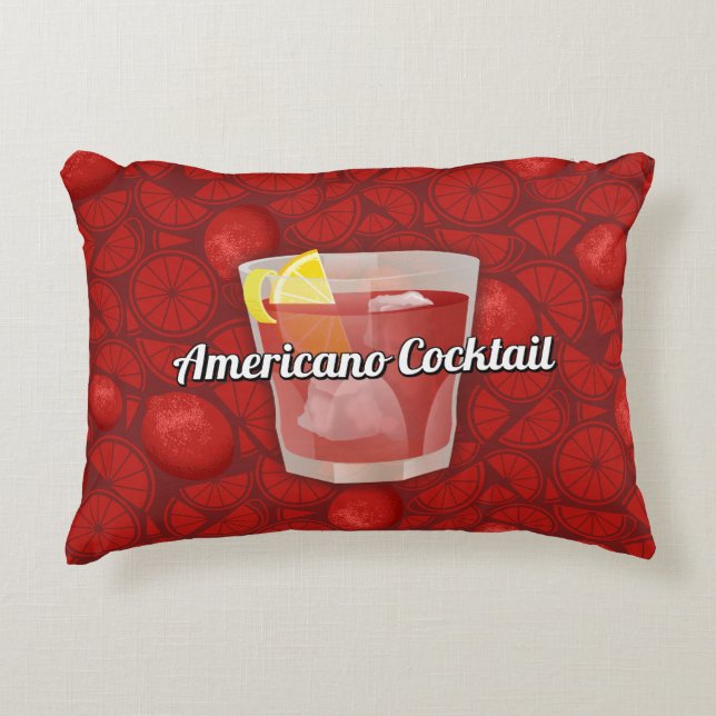 Americano Cocktail Decorative Cushion (Front)