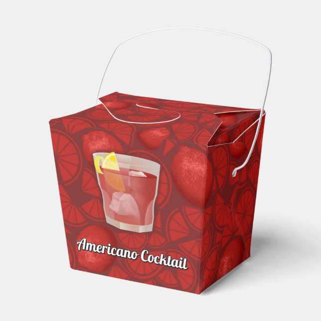 Americano cocktail favour box (Front Side)