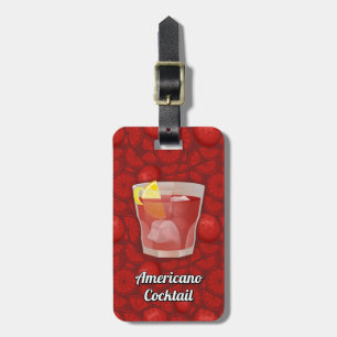 Americano cocktail luggage tag