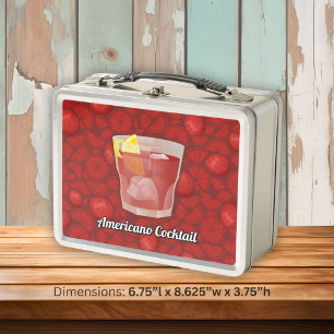 Americano Cocktail Metal Lunch Box