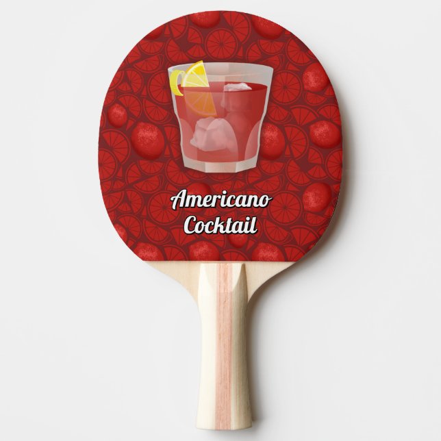 Americano cocktail ping pong paddle (Front)