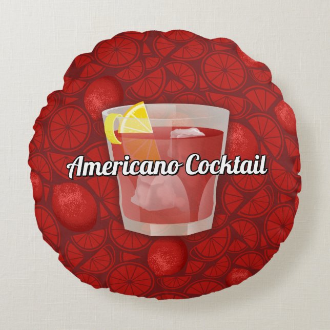 Americano Cocktail Round Cushion (Front)