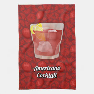 Americano cocktail tea towel