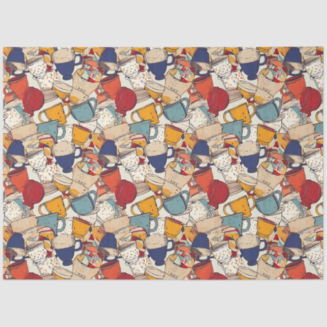 Americano Coffee No 2 ephemera collage pattern Tissue Paper (Front)