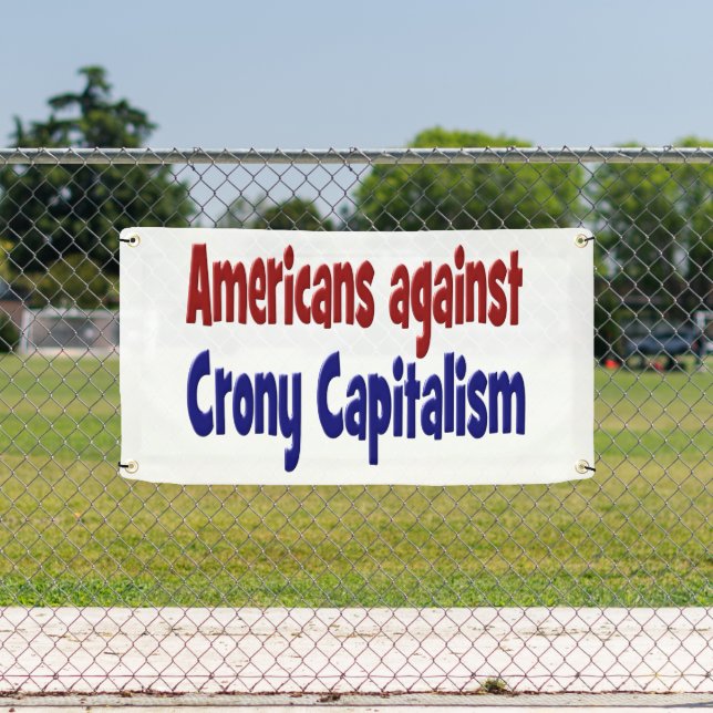 Americans Against Crony Capitalism red blue text Banner (Insitu)