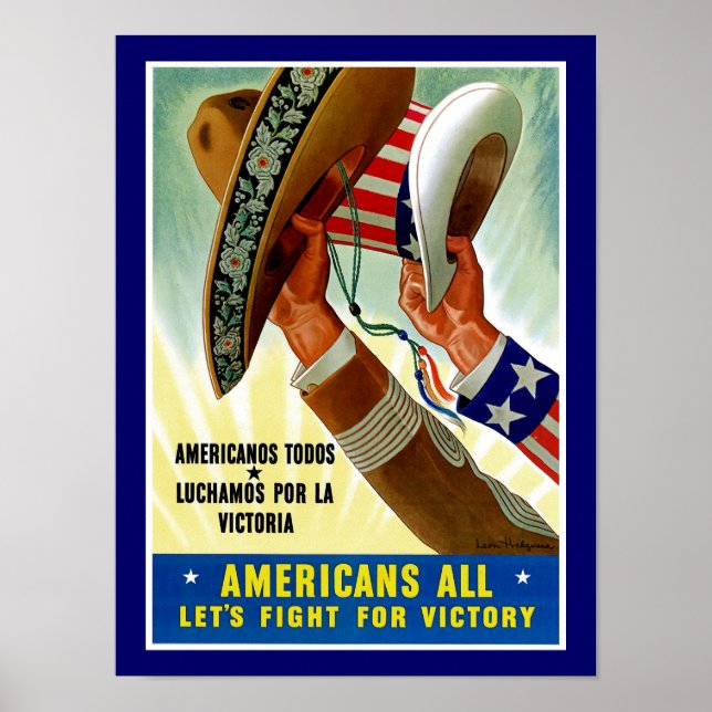 Americans All ~ Let's Fight for Victory Poster (Front)